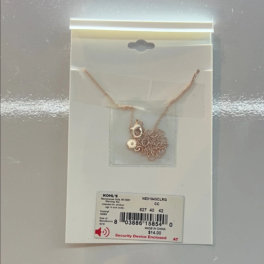 LC Lauren Conrad Rose Gold Necklace with Charm - Picture 3 of 4